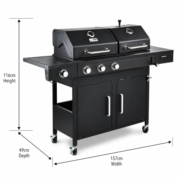 Fire Mountain Cascade Dual Fuel Gas & Charcoal BBQ Grill | FM